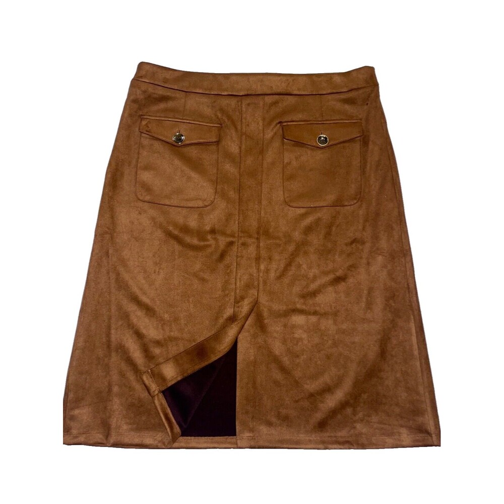 Marc New York Suede pull on skirt with slit women's size XL